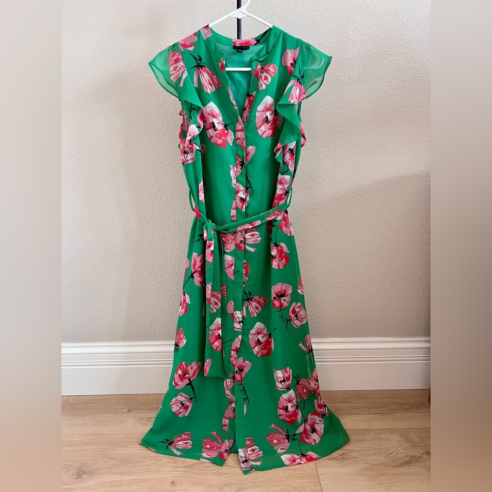 Who What Wear Floral Green Dress